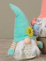 9.8" Aqua Hat With Yellow Flower Gnome