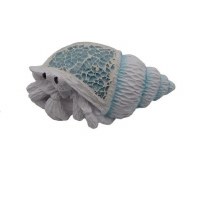 6" Light Blue and White Mosaic Glass Hermit Crab