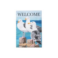 19" x 14.5" Mini Welcome Seagulls on Pilings Flag