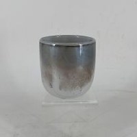 4" Blue, Gray, and Clear Glass Vase