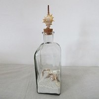 12" Sq Clear Shell Bottle With Topper