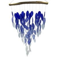 Blue and White Capiz Leaf Wind Chime