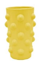 15" Yellow Dots Ceramic Vase