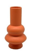 10" Orange Two Blobs Ceramic Vase