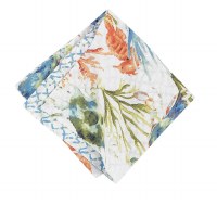 20" Square Multicolor Sea Life Marino Reversible Fabric Napkin