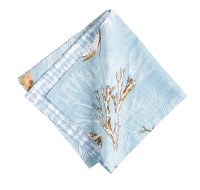 20" Square Blue Sea Life Meraki Island Reversible Fabric Napkin