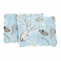 14" x 51" Blue Sea Life Meraki Island Quilted Reversible Table Runner