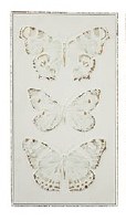 19" x 10 Distressed White Metal Triple Butterfly A Wall Plaque