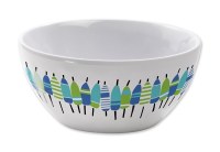 4.75" Round Buoyline Blue Green White Melamine Bowl