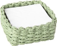 6" Sq Woven Light Green Beverage Napkin Holder