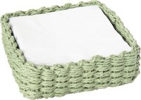 7.5" Sq Woven Light Green Lunch Napkin Holder