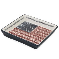 6" Sq One Nation Flag Ceramic Dish