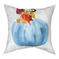 18" Sq Blue Pumpkins Decorative PIllow Fall and Thanksgiving Decoration