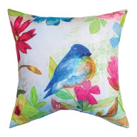 18" Sq Blue Bird Decorative PIllow