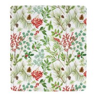 50" x 60" Red Berries and Pine Fleece Throw Blanket