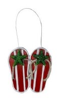 4" Starfish Striped Flip Flop Ornament