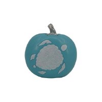 7" Blue Polyresin Pumpkin with White Turtle Fall and Thanksgiving Decoration