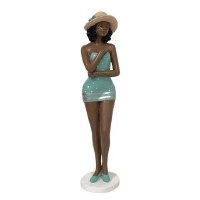 13" Beach Lady Bathing Beauty Standing Statue