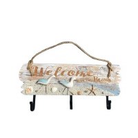 18" Welcome To The Beach Triple Hook Plaque