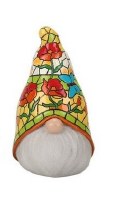 6" Poppy Hat Mosaic Resin Gnome