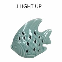 4" LED Green Ceramic Fish