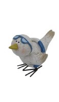 5" Blue and White Bird with Goggles