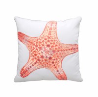 20" Sq Coral Starfish Indoor/Outdoor Decorative Pillow