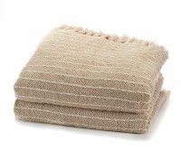 50" x 60" Beige and Natural Striped Throw Blanket