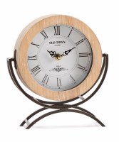 9" Round Clock on a Bronze Stand
