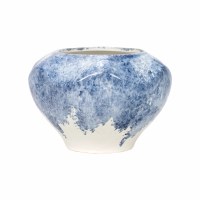 7" Blue and White Ceramic Vase