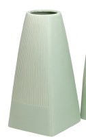 Small Light Green Ribbed Ceramic Vase