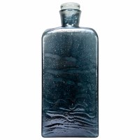 Medium Dark Blue Rectangle Bottle with Glass Top