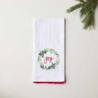 26" x 18" "Joy" Wreath Kitchen Towel