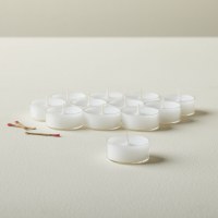 Set of 12 White Tealights in a Clear Cup