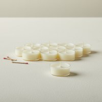 Set of 12 Ivory Tealights in a Clear Cup