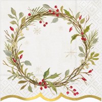 Merry Greenery Beverage Napkin