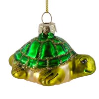 3" Multicolor Turtle Glass Ornament
