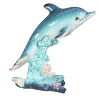 6" Resin Dolphin on a Wave Figurine