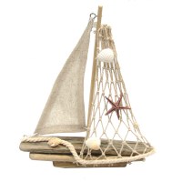 8" Sailboat With Net and Shells