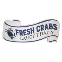 14" Fresh Crabs Metal Wall Plaque