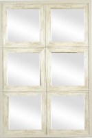 48" x 32" Six Panel Gray Frame Mirror