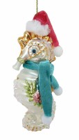 5" Seahorse Wearing a Hat and Scarf Glass Ornamnet
