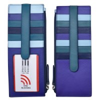 7" Multicolor Denim Double Sided Credit Card Holder