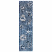 1.11' x 4.11' Navy Sea Shell Runner