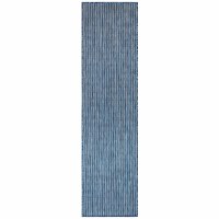 1.11' x 4.11' Navy Textured Stripe Floor Runner