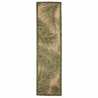 1.11' x 4.11' Green Fronds Indoor/Outdoor Runner