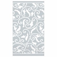 8" x 4" Silver Scroll Guest Towel