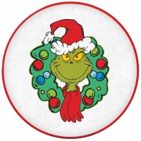 14" Round Melamine Grinch Platter