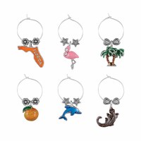 Set of 6 Florida Themed Wine Charms