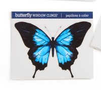 4" Black and Blue Butterfly Window Cling